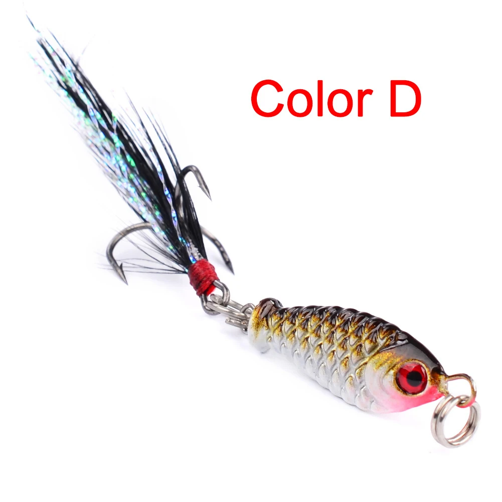 Fishing Jig Lure Mini 3D Eyes Metal Bait With Feather Hook Fishing Accessories Hooks Fish Wobbler Tackle Allure Tool Hard Lure 
Fishing Jig Lure Mini 3D Eyes Metal Bait With Feather Hook Fishing Accessories Hooks Fish Wobbler Tackle Allure Tool Hard Lure