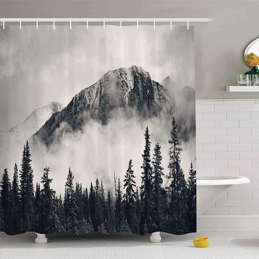 Mountain Waterproof Shower Curtain Forest Scenery Theme Bathroom Home Decor Fog Printed Polyester Fabric Curtain for Bathroom
Mountain Waterproof Shower Curtain Forest Scenery Theme Bathroom Home Decor Fog Printed Polyester Fabric Curtain for Bathroom