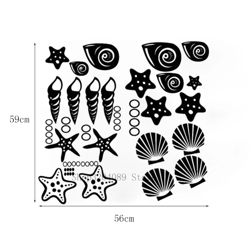 Необычные морские пляжные ракушки настенные наклейки виниловые тематические