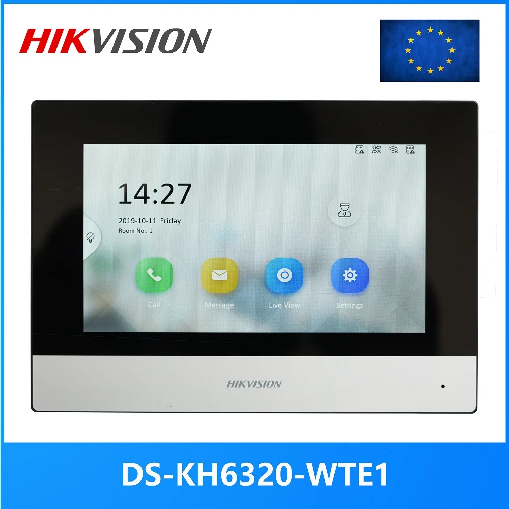 

2022 HIKVISION international version Multi-Language DS-KH6320-WTE1 Indoor Monitor,802.3af POE, app Hik-connect,WiFi,Video