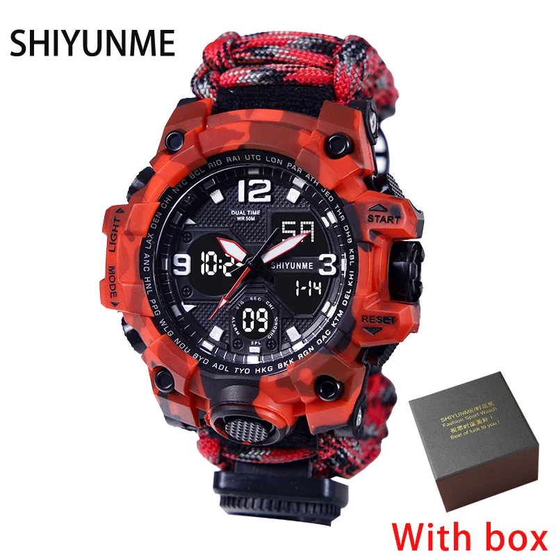 SHIYUNME Military Watch Men With Compass 50M Waterproof Wristwatches Male Electronic Clock Chronograph Sport Watches Men's watch
SHIYUNME Military Watch Men With Compass 50M Waterproof Wristwatches Male Electronic Clock Chronograph Sport Watches Men's watch