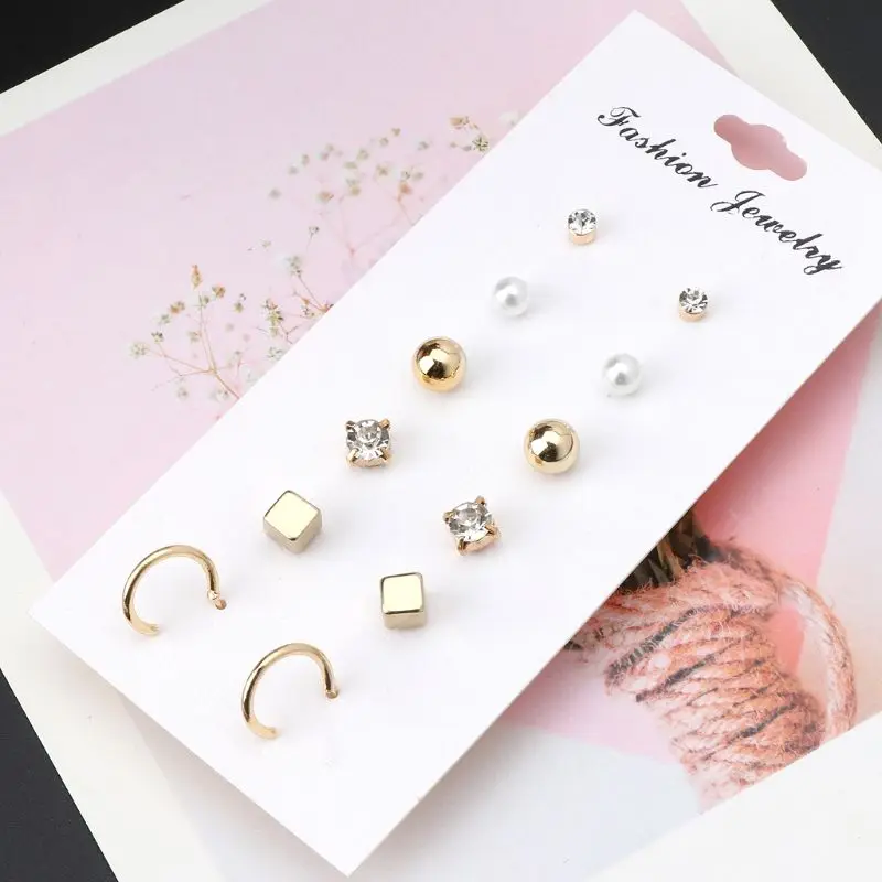 NTTHNCF 6 Pairs Pearl CZ Hoop Studs Irregular Geometric Assorted Stud Earrings Set Women
NTTHNCF 6 Pairs Pearl CZ Hoop Studs Irregular Geometric Assorted Stud Earrings Set Women