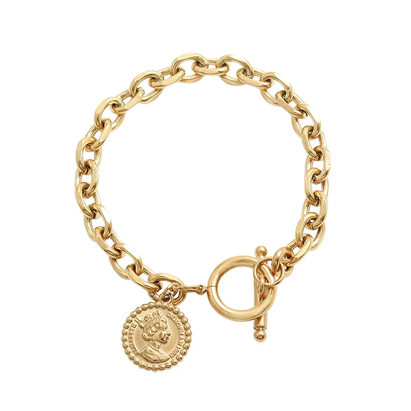 2021 Punk Hip Hop Elizabeth Portrait Coin Bracelet Bohemian Retro Chain Geometric Coin Pendant Bracelet Fashion Female Jewelry
2021 Punk Hip Hop Elizabeth Portrait Coin Bracelet Bohemian Retro Chain Geometric Coin Pendant Bracelet Fashion Female Jewelry