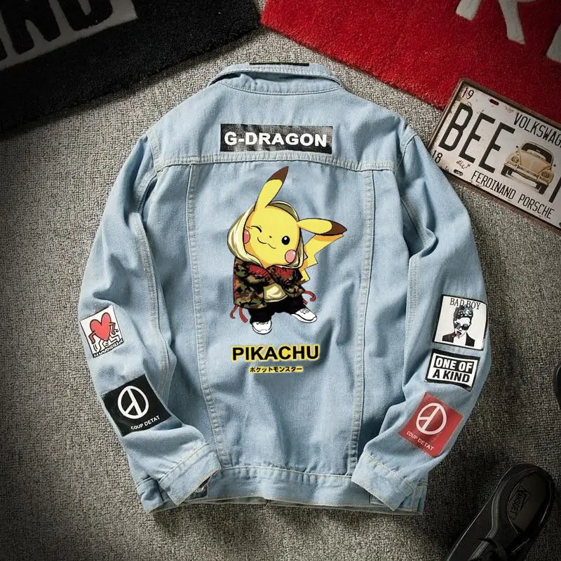 Denim jacket men's spring and autumn Korean version of student trend Pikachu denim men's autumn casual jacket
Denim jacket men's spring and autumn Korean version of student trend Pikachu denim men's autumn casual jacket