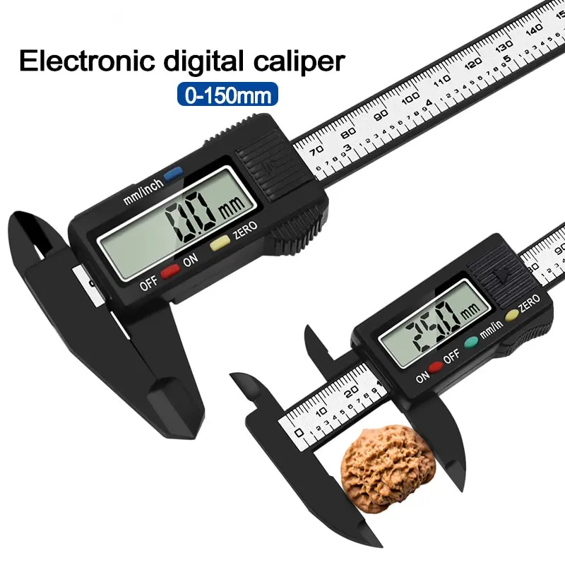 New 0-150mm Digital Vernier Caliper 6 Inch Card Ruler LCD Electronic Carbon Fiber Altimeter Micrometer Gauges Measuring Tool
New 0-150mm Digital Vernier Caliper 6 Inch Card Ruler LCD Electronic Carbon Fiber Altimeter Micrometer Gauges Measuring Tool
