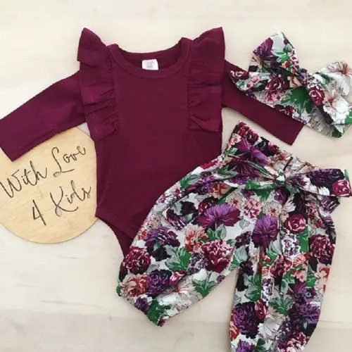 Princess Girl Clothes Set Fly Sleeve Romper +Floral Pants +Headband Clothes Autumn Wear 0-18M
Princess Girl Clothes Set Fly Sleeve Romper +Floral Pants +Headband Clothes Autumn Wear 0-18M