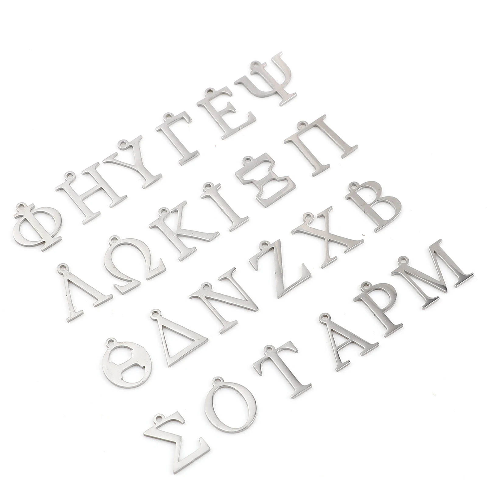 Fashion 304 Stainless Steel Charms Silver Color Greek Alphabet Pendants for Women Necklace Earring Jewelry Accessories Gifts
Fashion 304 Stainless Steel Charms Silver Color Greek Alphabet Pendants for Women Necklace Earring Jewelry Accessories Gifts
