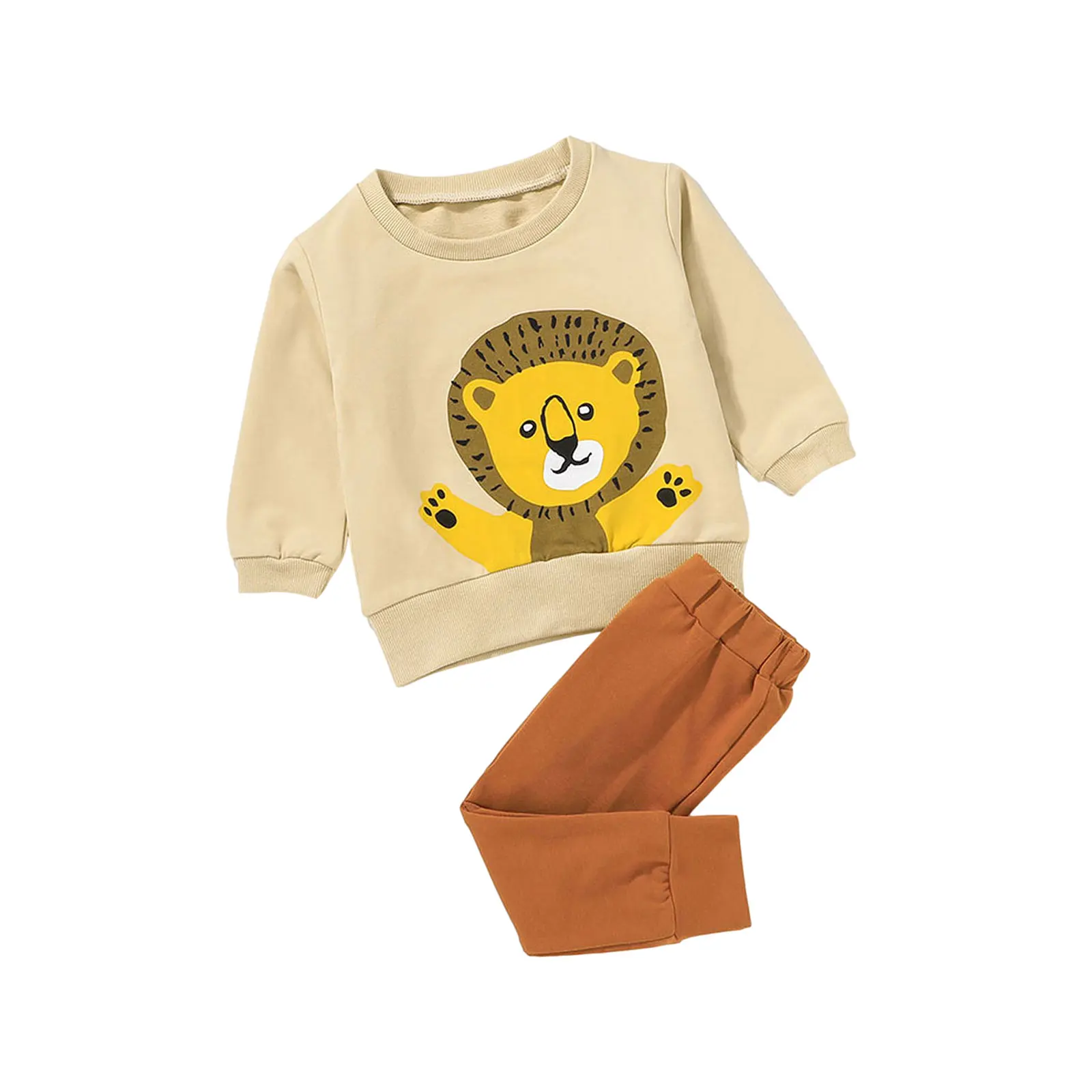 OPPERIAYA Kids Spring Tracksuit Cartoon Lion Print O-Neck Long Sleeve Pullover Shirt Solid Color Pants for Baby Boys 0-12 Months
OPPERIAYA Kids Spring Tracksuit Cartoon Lion Print O-Neck Long Sleeve Pullover Shirt Solid Color Pants for Baby Boys 0-12 Months