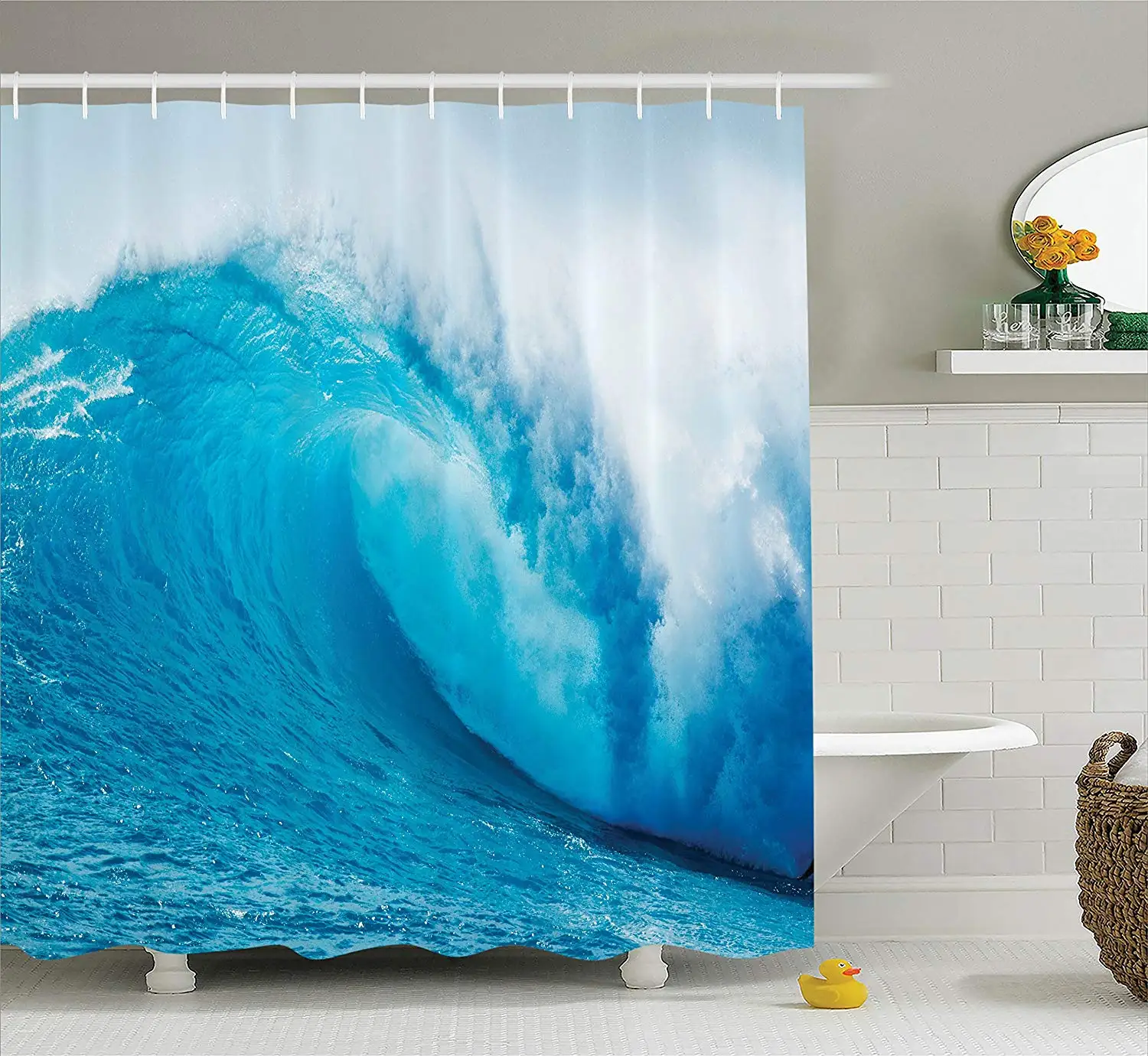Ocean Shower Curtain Wavy Ocean Adventurous Surfing Extreme Water Sports Summer Holiday Destination Picture Bathroom Decor
Ocean Shower Curtain Wavy Ocean Adventurous Surfing Extreme Water Sports Summer Holiday Destination Picture Bathroom Decor