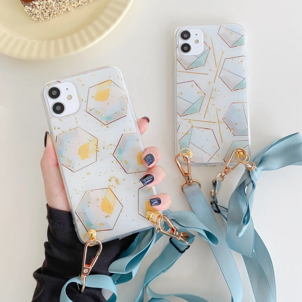 Fashion Cross Shoulder Strap Glitter Marble TPU Case For iPhone 12 11 Pro Max XS Max XR X 7 8 6 6S Plus Bow Necklace Soft Cover
Fashion Cross Shoulder Strap Glitter Marble TPU Case For iPhone 12 11 Pro Max XS Max XR X 7 8 6 6S Plus Bow Necklace Soft Cover