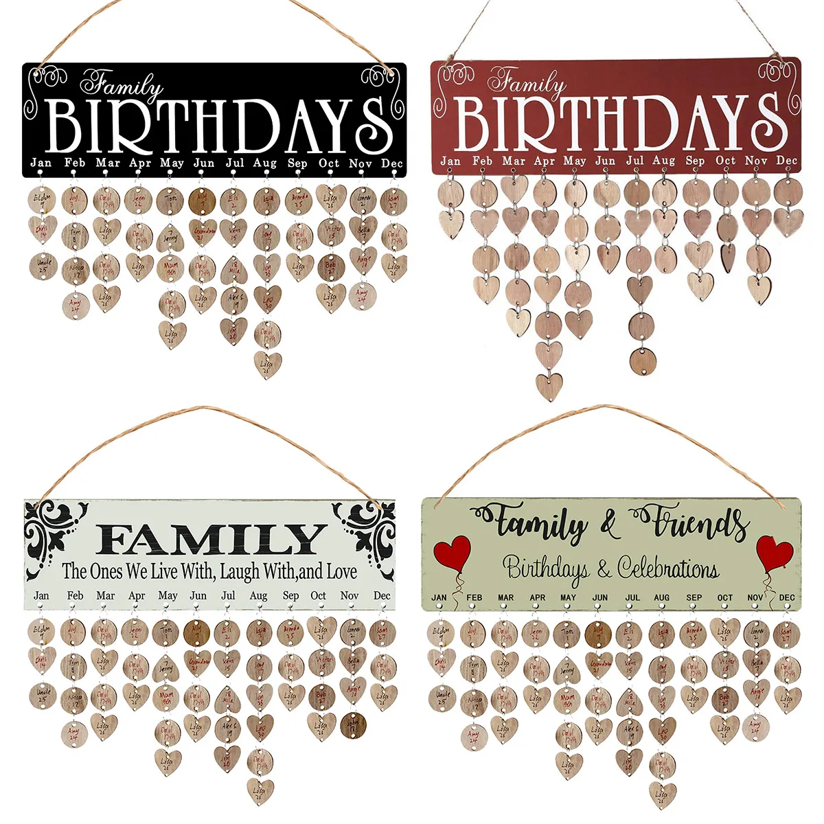 Family Birthday Reminder Hanging DIY Wooden Calendar Plaque Home Wall Decoration
Family Birthday Reminder Hanging DIY Wooden Calendar Plaque Home Wall Decoration