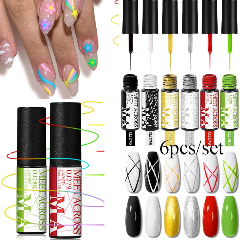 MEET ACROSS 6/12Pcs Nail Liner Gel Set 5ml Line Polish Gel Kit Nail Art Design Paint Nail Drawing Polish DIY Painting Varnish
MEET ACROSS 6/12Pcs Nail Liner Gel Set 5ml Line Polish Gel Kit Nail Art Design Paint Nail Drawing Polish DIY Painting Varnish