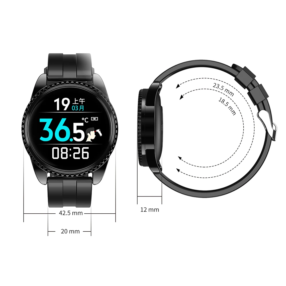 BT01 Smartwatch Body Temperature IP68 Waterproof Heart Rate Blood Pressure Fitness sports Tracker Smart watch For IOS Android
BT01 Smartwatch Body Temperature IP68 Waterproof Heart Rate Blood Pressure Fitness sports Tracker Smart watch For IOS Android