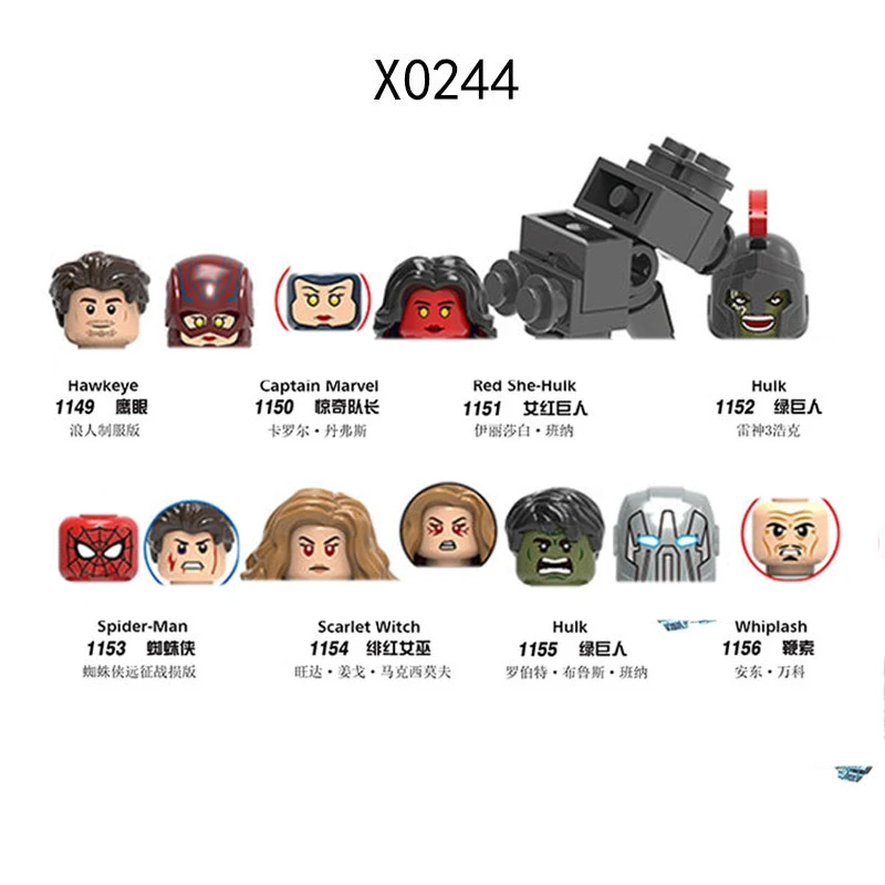 X0244 Супергерои Hawkeyes капитан мрамор красная она Халк мини-фигурки кирпичи игрушечные строительные блоки Сборная модель игрушки
X0244 Супергерои Hawkeyes капитан мрамор красная она Халк мини-фигурки кирпичи игрушечные строительные блоки Сборная модель игрушки