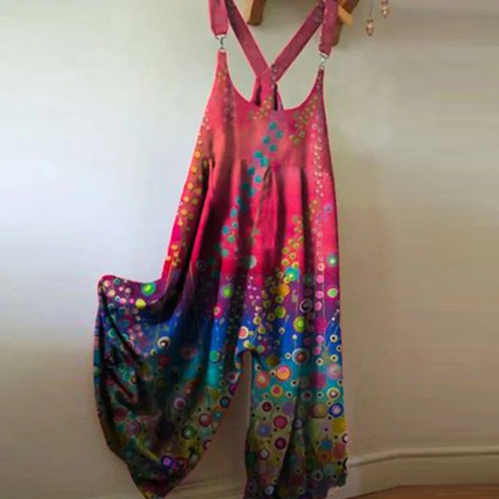 Pantalon ete New summer ladies fashion ethnic style retro printed button suspender jumpsuit trousers ethnic style printed cold F
Pantalon ete New summer ladies fashion ethnic style retro printed button suspender jumpsuit trousers ethnic style printed cold F