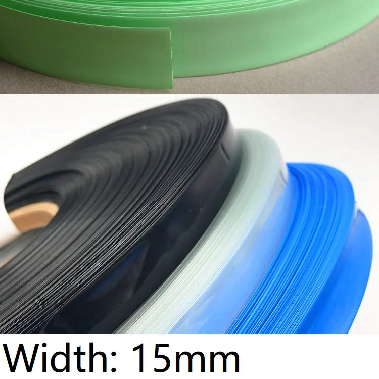 Width 15mm PVC Heat Shrink Tube Dia 9mm Lithium Battery Insulated Film Wrap Protection Case Pack Wire Cable Sleeve
Width 15mm PVC Heat Shrink Tube Dia 9mm Lithium Battery Insulated Film Wrap Protection Case Pack Wire Cable Sleeve
