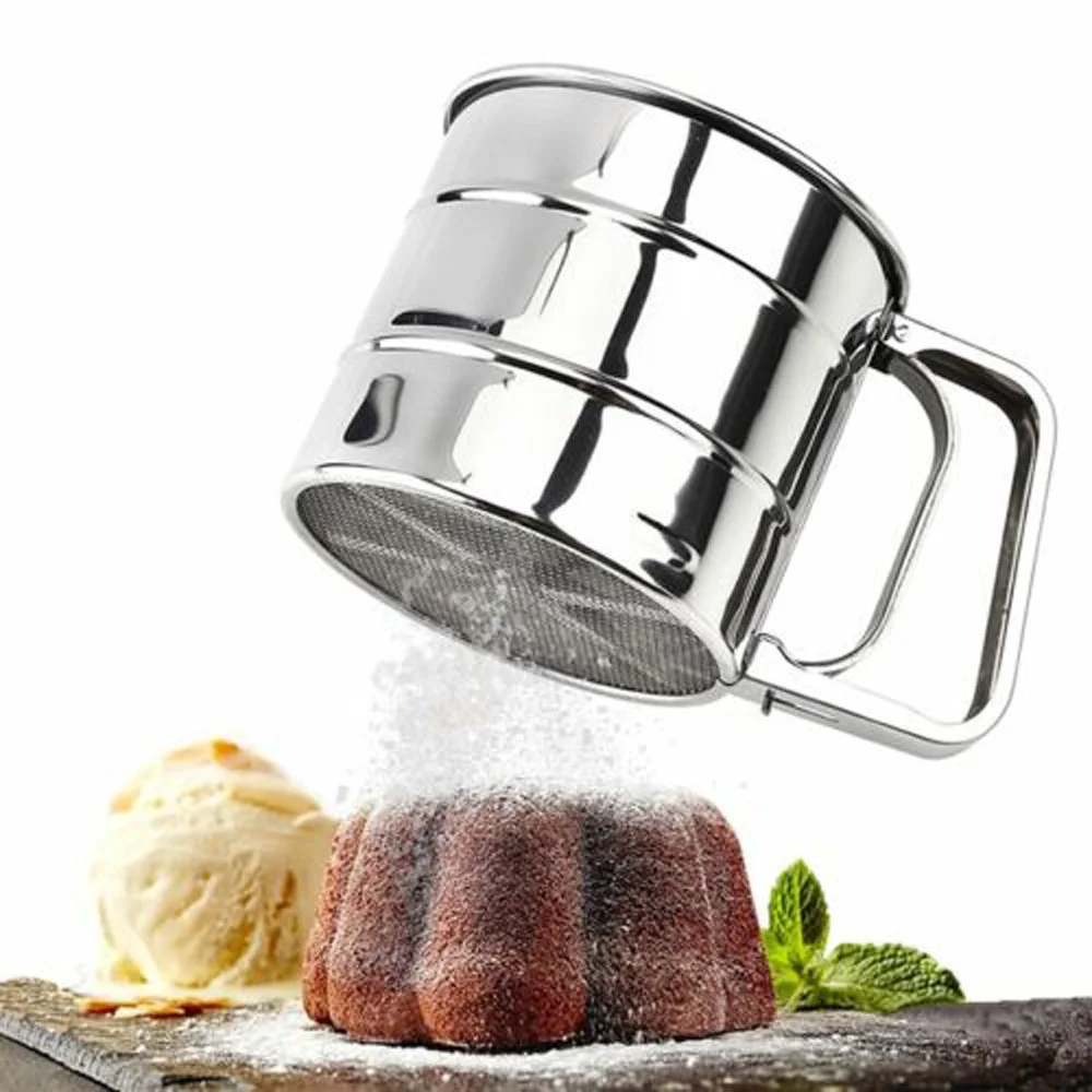 Semi-Automatic Flour Sieve Cup Stainless Steel Small Hand-Held Flour Shaker Mesh Sieve Kitchen Bakeware Baking Tool High Quality
Semi-Automatic Flour Sieve Cup Stainless Steel Small Hand-Held Flour Shaker Mesh Sieve Kitchen Bakeware Baking Tool High Quality