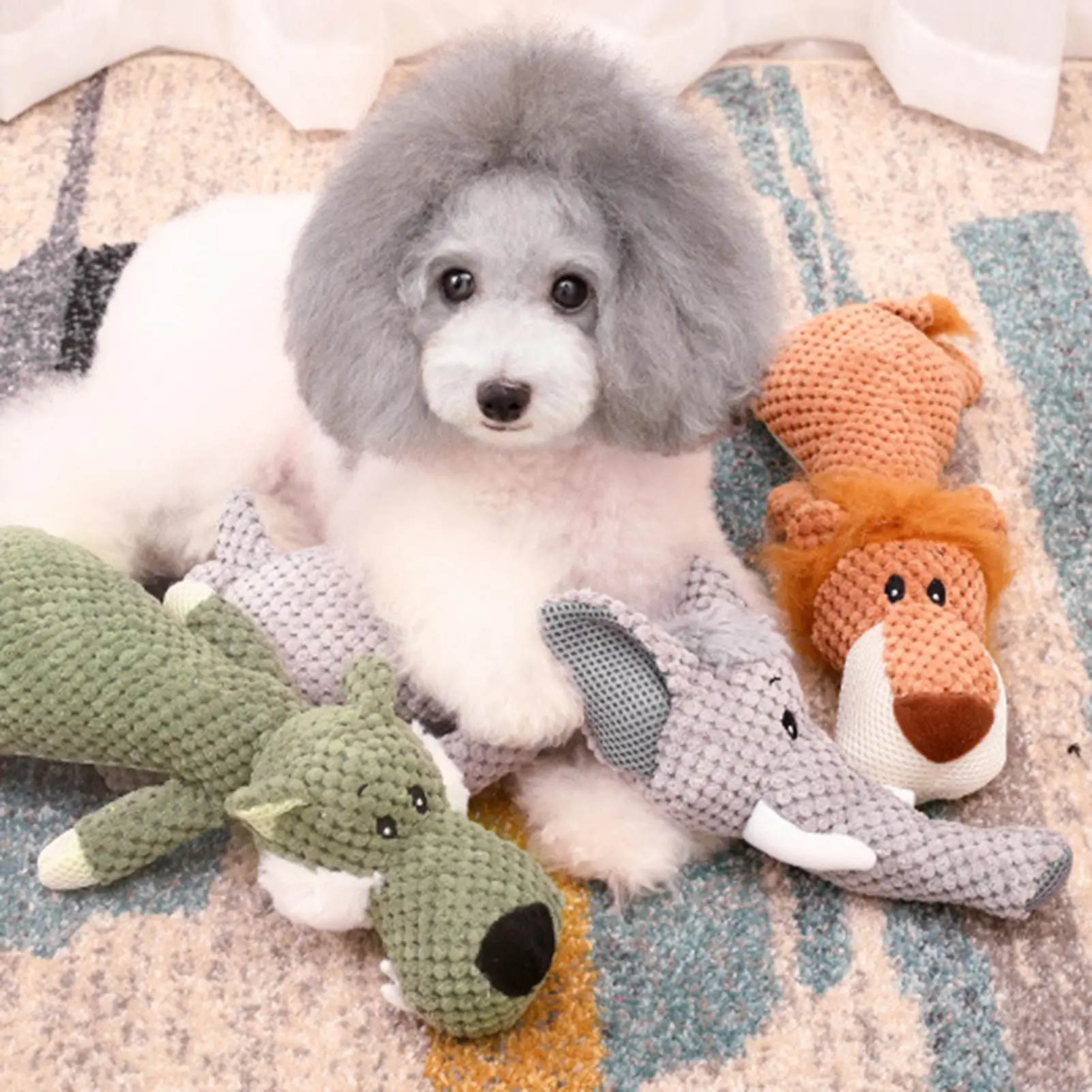 Cute Cartoon Animal Plush Sounder Dog Interactive Toy Puppy Teether Pet Supply Lion Wolf Elephant Cute Durable Pet Toys
Cute Cartoon Animal Plush Sounder Dog Interactive Toy Puppy Teether Pet Supply Lion Wolf Elephant Cute Durable Pet Toys