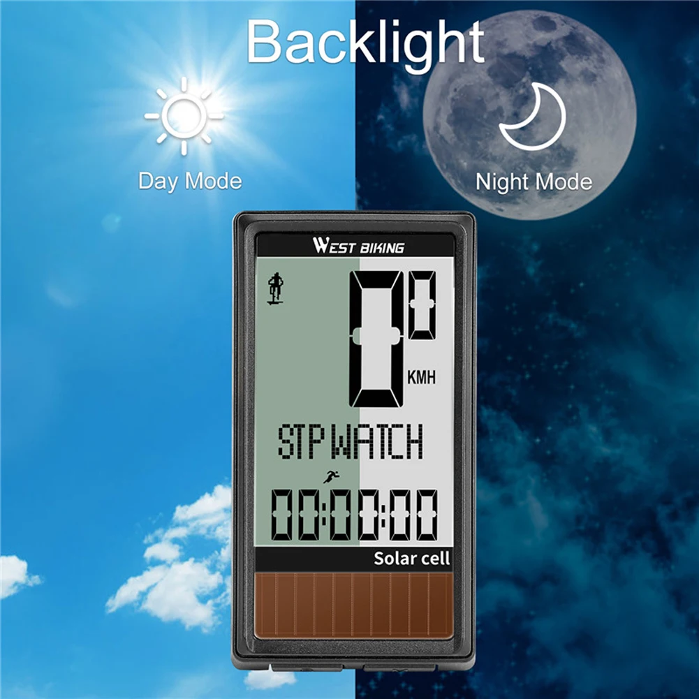 Solar Cell 5 Languages Wireless Bike Computer Auto ON/OFF Cycling Speedometer Odometer Waterproof Backlight Bicycle Stopwatch
Solar Cell 5 Languages Wireless Bike Computer Auto ON/OFF Cycling Speedometer Odometer Waterproof Backlight Bicycle Stopwatch
