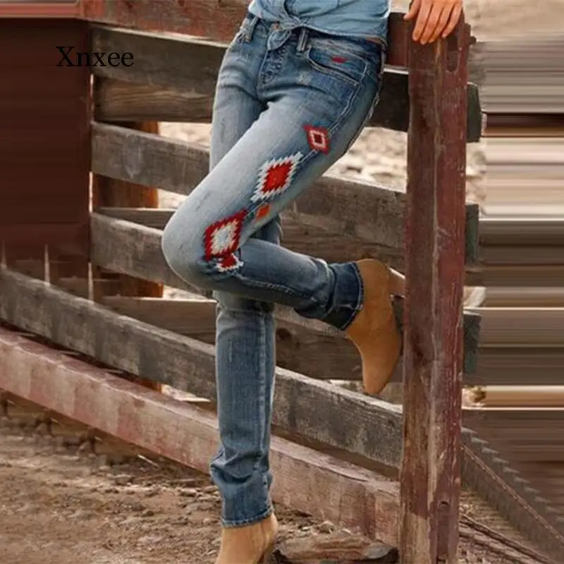 Jeans Pants Women Plus Size Spring New Printed Slim Casual Fashion Button Fly Pattern Print Mid Pencil Pants
Jeans Pants Women Plus Size Spring New Printed Slim Casual Fashion Button Fly Pattern Print Mid Pencil Pants