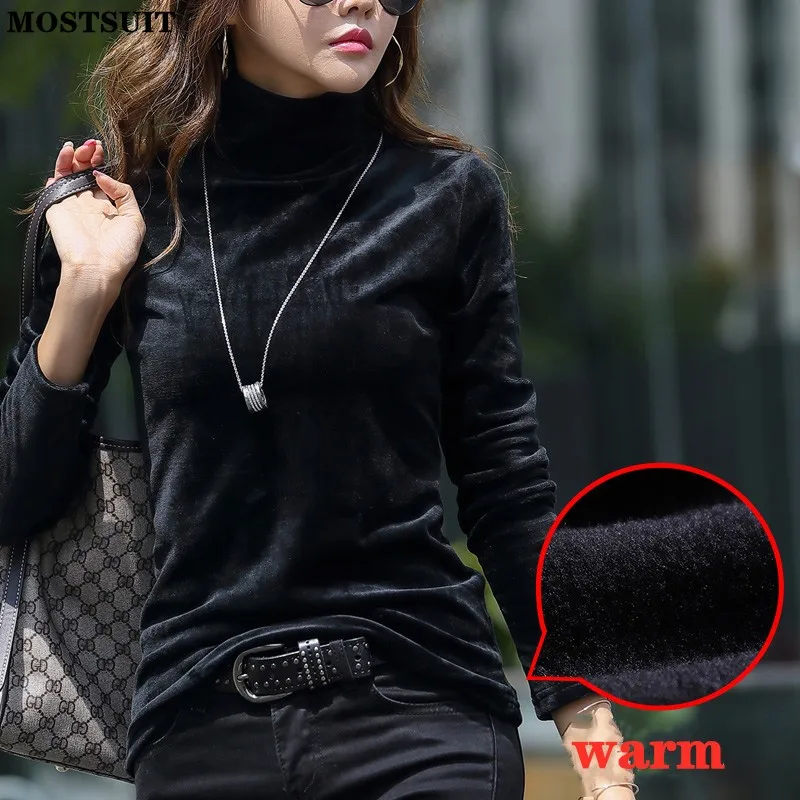 Autumn Winter Elegant Thicken Warm Velvet T-shirt Women Long Sleeve Turtleneck Plus Size Tops Korean Tee Shirt Femme Clothing
Autumn Winter Elegant Thicken Warm Velvet T-shirt Women Long Sleeve Turtleneck Plus Size Tops Korean Tee Shirt Femme Clothing
