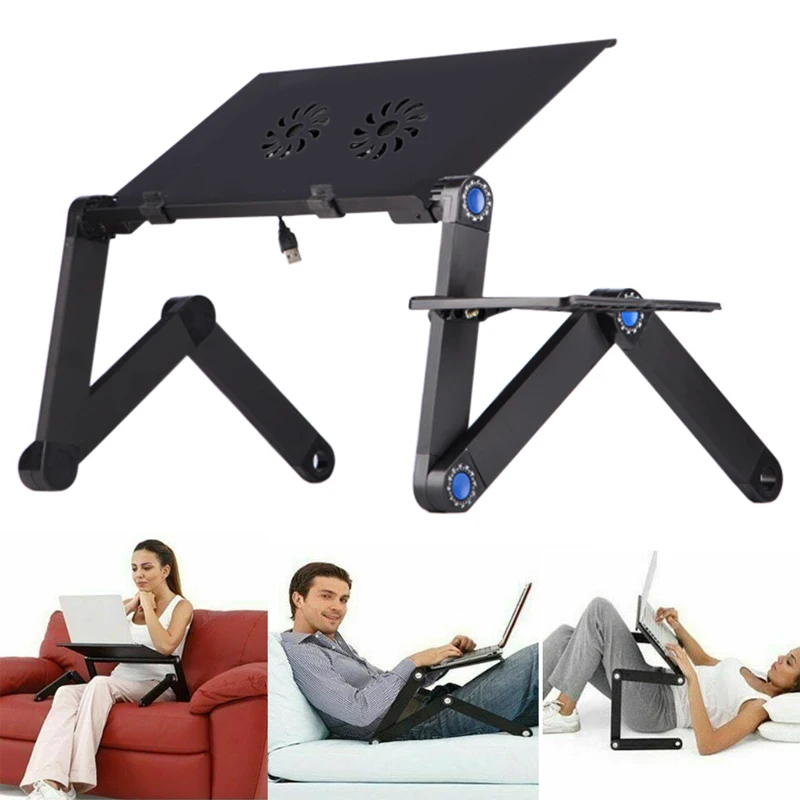 Adjustable Laptop Folding Desk Table Tray Bed Mouse Holder with Fans for Home DU55 
Adjustable Laptop Folding Desk Table Tray Bed Mouse Holder with Fans for Home DU55