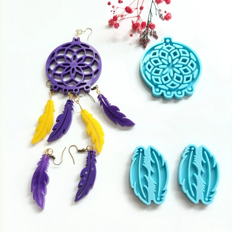3Pcs Dream Catcher Mold Silicone Mold Keychain Pendants Epoxy Resin Casting Mold Feather Shape Earrings Mold DIY Crafts E56F
3Pcs Dream Catcher Mold Silicone Mold Keychain Pendants Epoxy Resin Casting Mold Feather Shape Earrings Mold DIY Crafts E56F