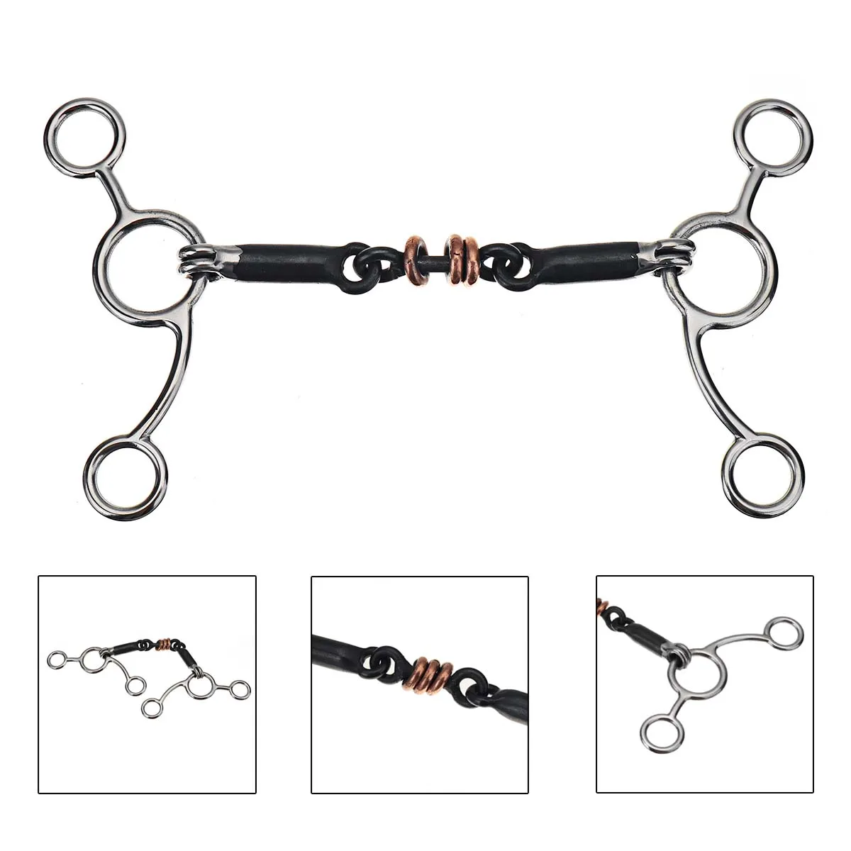 Stainless Steel Horse Bit Horse Mouth Riding Racing Equipment Double Jointed Mouth Snaffle Bit Equestrian Decoration Accessory
Stainless Steel Horse Bit Horse Mouth Riding Racing Equipment Double Jointed Mouth Snaffle Bit Equestrian Decoration Accessory