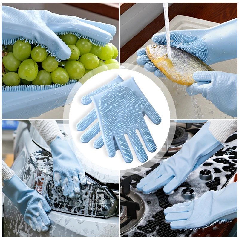 Magic Silicone Dishwashing Scrubber Dish Washing Sponge Rubber Scrub Gloves Kitchen Cleaning 1 Pair
Magic Silicone Dishwashing Scrubber Dish Washing Sponge Rubber Scrub Gloves Kitchen Cleaning 1 Pair