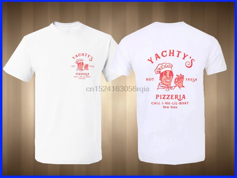 Новинка редкая белая футболка с коротким рукавом для пиццерии пирога Lil Yachty Yachtys