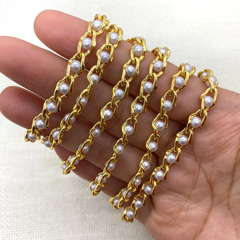 Jewelry Making Supplies, Metal Inlaid Round Pearl Bead Chain, Used To Make DIY Bracelets, Anklets, Necklace Accessories
Jewelry Making Supplies, Metal Inlaid Round Pearl Bead Chain, Used To Make DIY Bracelets, Anklets, Necklace Accessories