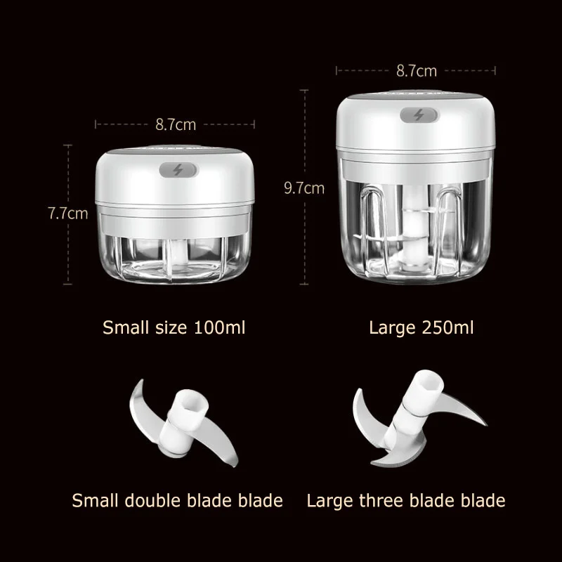 Electric Kitchen Chopper Garlic Masher Meat Grinder Mini Food Garlic Vegetable Chopper Crusher Rechargeable Food Processor
Electric Kitchen Chopper Garlic Masher Meat Grinder Mini Food Garlic Vegetable Chopper Crusher Rechargeable Food Processor