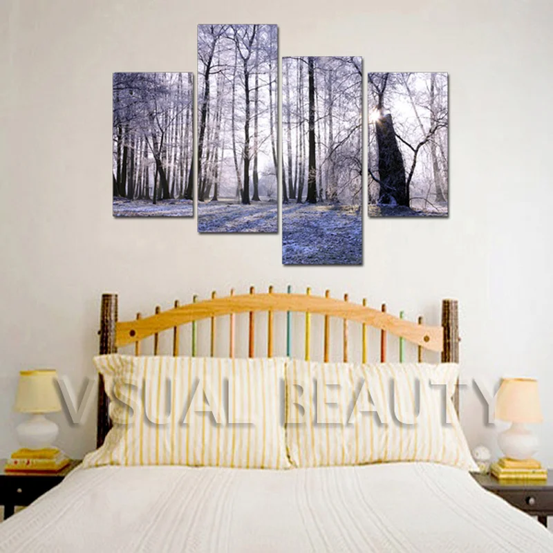 Nature Landscape Canvas Painting Winter Snow Forest Wall Art Poster 4 Pieces Trees HD Print Home Decor Modern Picture
Nature Landscape Canvas Painting Winter Snow Forest Wall Art Poster 4 Pieces Trees HD Print Home Decor Modern Picture