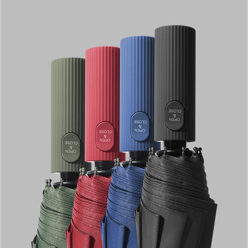 Business Umbrella Automatic Three Folding 10K Men Parasol Sunny Rain Women Windproof Umbrellas With Colored Handles
Business Umbrella Automatic Three Folding 10K Men Parasol Sunny Rain Women Windproof Umbrellas With Colored Handles