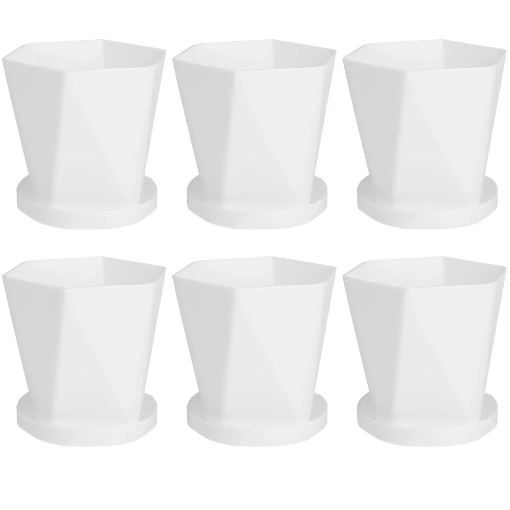 6 Sets Home Decor Flower Plant Pot Decorative Gardening Pot with Tray 
6 Sets Home Decor Flower Plant Pot Decorative Gardening Pot with Tray