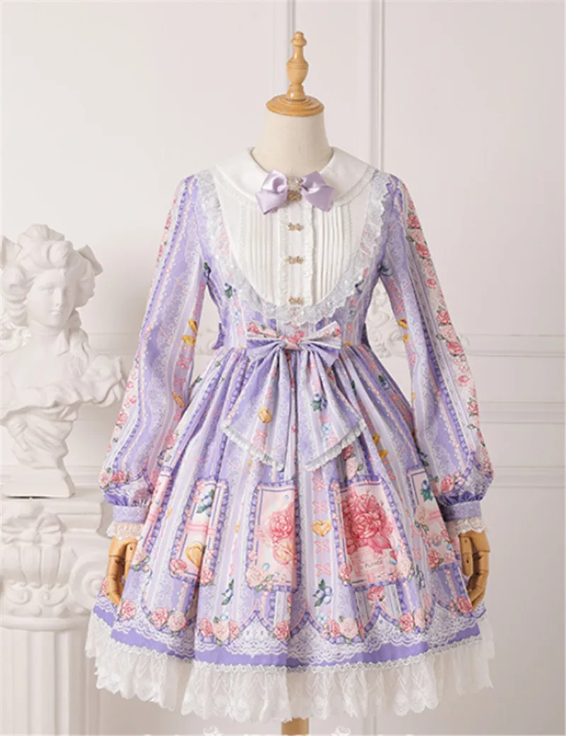 Sweet Lolita Dress Blueberry Concentrate Bows Lace Cuffs Long Sleeves Lolita One Piece Dresses
Sweet Lolita Dress Blueberry Concentrate Bows Lace Cuffs Long Sleeves Lolita One Piece Dresses