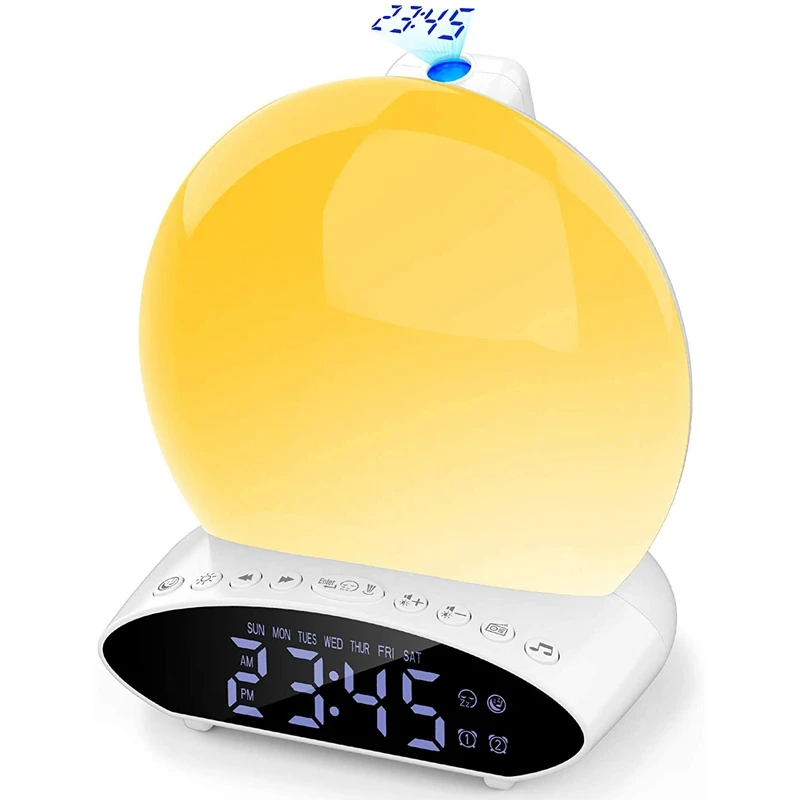 Будильник Sunrise с проекцией-умный светильник от солнца, будильник для сна в спальню
Будильник Sunrise с проекцией-умный светильник от солнца, будильник для сна в спальню