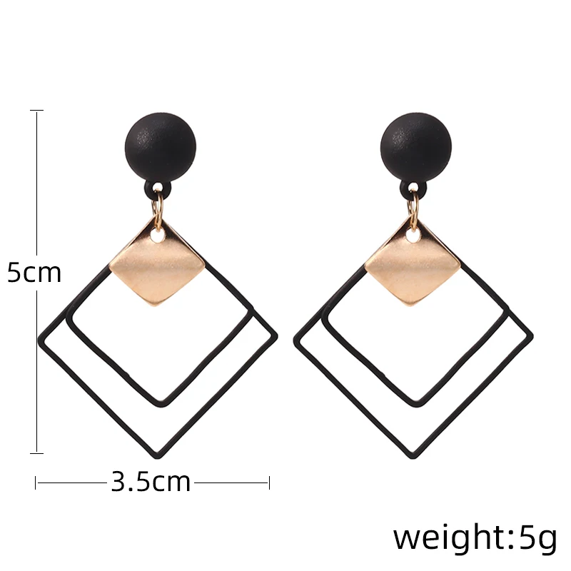 Personality Alloy Geometric Drop Earrings Korean Wild Sequins Dangle Earring For Women Female Elegant Statement Fashion Jewelry