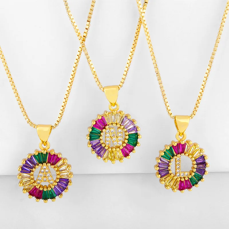 26pcs/set initial English letter necklace in bulk color zircon A-Z letter round pendant male and female wholesale
26pcs/set initial English letter necklace in bulk color zircon A-Z letter round pendant male and female wholesale