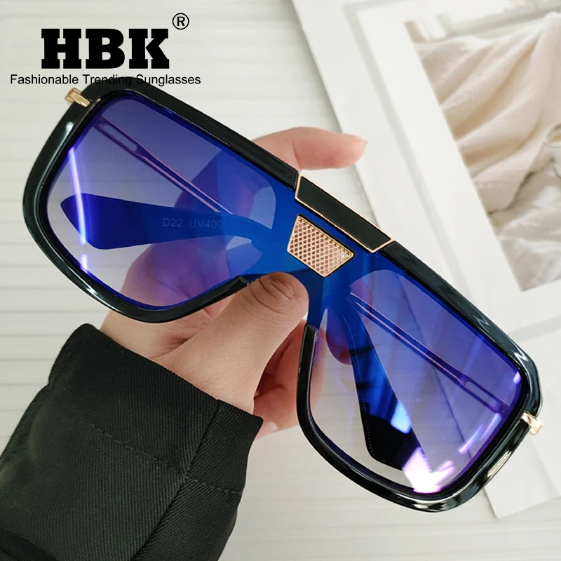 

HBK Vintage Oversize Square Sunglasses Women Luxury Brand Big Frame Men Sun Glasses Black Fashion Gradient Female Glasses Oculos
