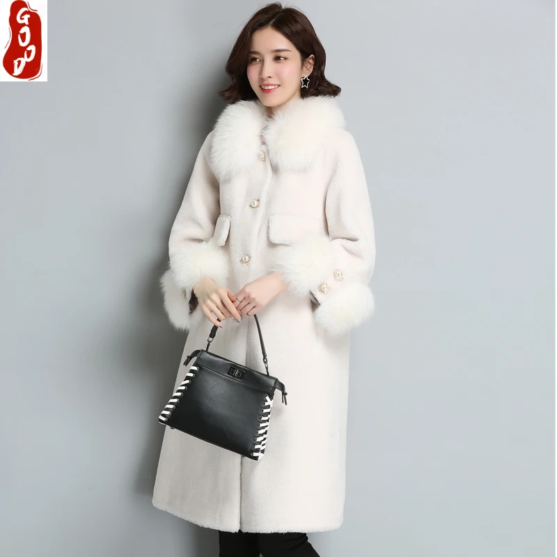 Women Winter Coats Sheep Shearing Coat Female Natural Wool Jacket Parka Real Fox Fur Collar Autumn Spring Clothes LPL1366
Women Winter Coats Sheep Shearing Coat Female Natural Wool Jacket Parka Real Fox Fur Collar Autumn Spring Clothes LPL1366