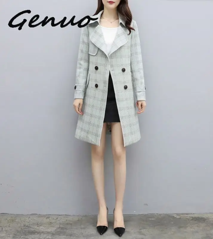 Genuo New 2019 Autumn New OL Coats&Jackets Korean High Quality Plaid Jacket Lapel Long Sleeve Straight Windbreaker
Genuo New 2019 Autumn New OL Coats&Jackets Korean High Quality Plaid Jacket Lapel Long Sleeve Straight Windbreaker