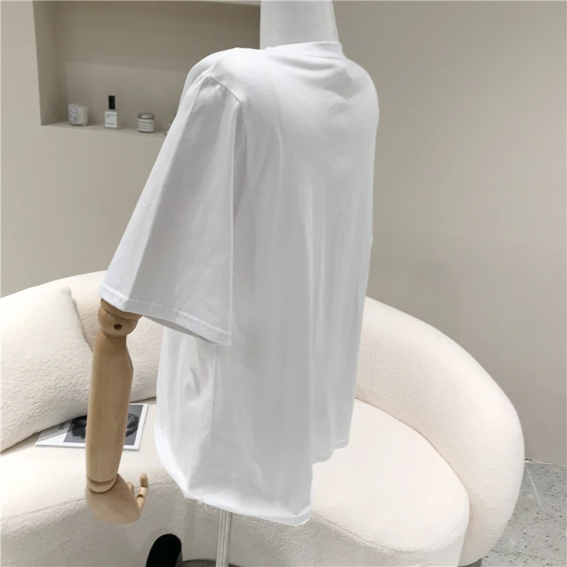 2021 Letter Print Short-Sleeve Cotton T-shirt Women's Spring New Casual Comfortable Versatile Round Neck Loose Tshirt Femme Tops
2021 Letter Print Short-Sleeve Cotton T-shirt Women's Spring New Casual Comfortable Versatile Round Neck Loose Tshirt Femme Tops