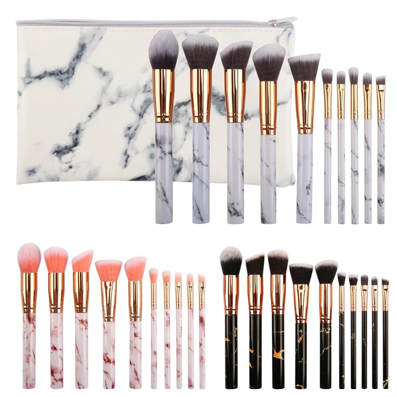 10 Pcs Make Up Brushes Marble Pattern Professional Foundation Blending Concealer Eye Face Liquid Powder Cream Makup Brush Sets
10 Pcs Make Up Brushes Marble Pattern Professional Foundation Blending Concealer Eye Face Liquid Powder Cream Makup Brush Sets
