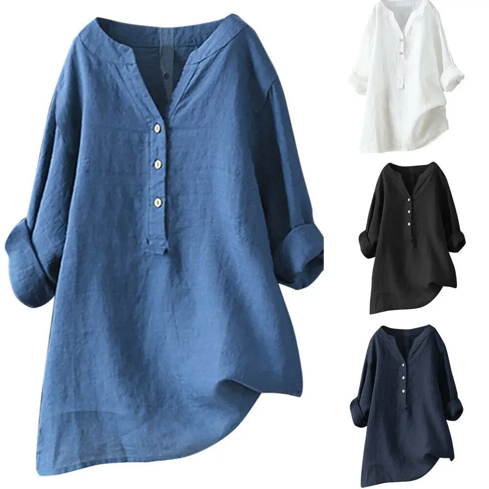 Women Solid Stand Collar Long Sleeve Shirt Casual Loose Blouse Button Down Tops
Women Solid Stand Collar Long Sleeve Shirt Casual Loose Blouse Button Down Tops