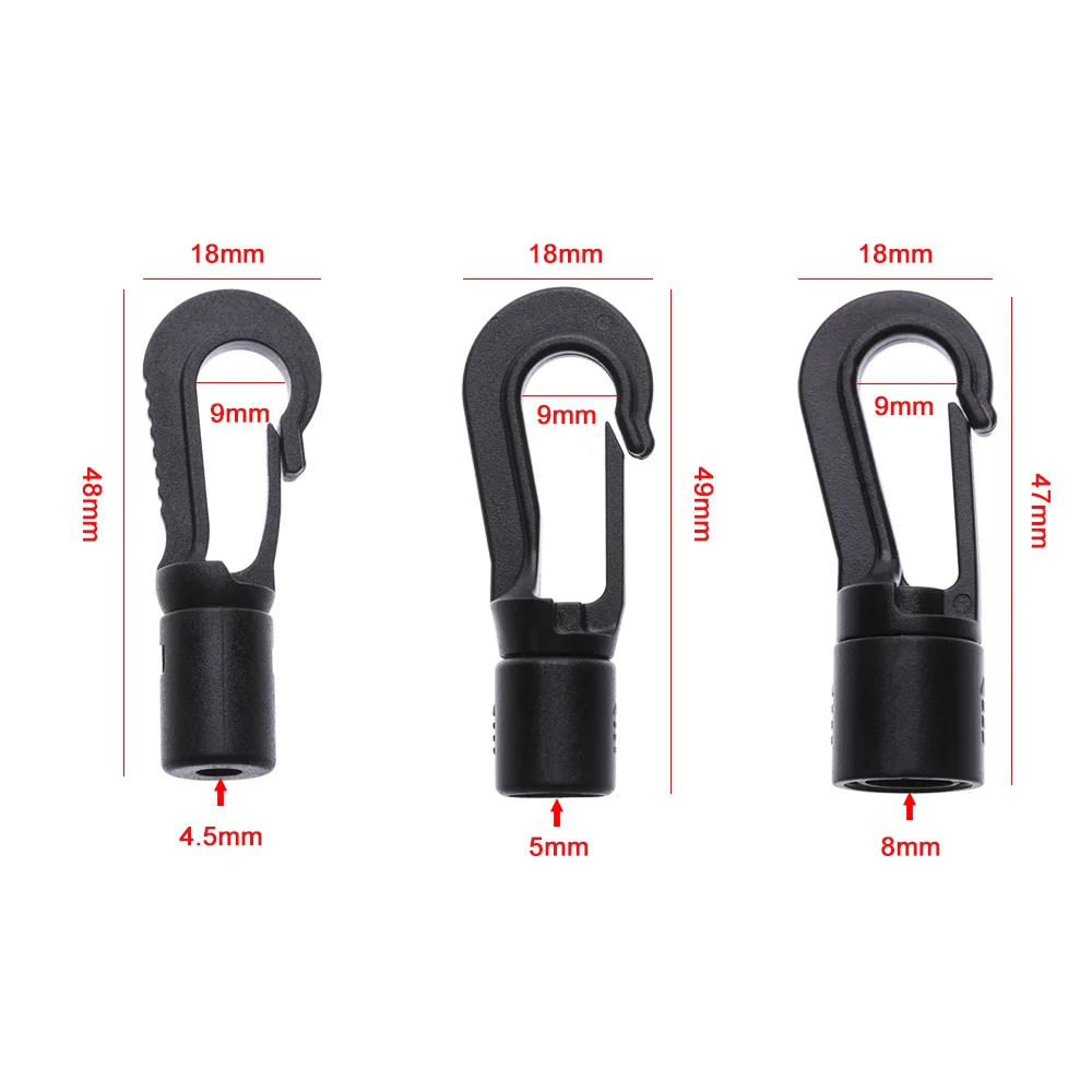 5PCS Black Plastic Snap Hook Clip Shock Tie Cord Ends Safety Lock Rope Buckles Outdoor Tent Hook Clothesline Hook Accessories
5PCS Black Plastic Snap Hook Clip Shock Tie Cord Ends Safety Lock Rope Buckles Outdoor Tent Hook Clothesline Hook Accessories