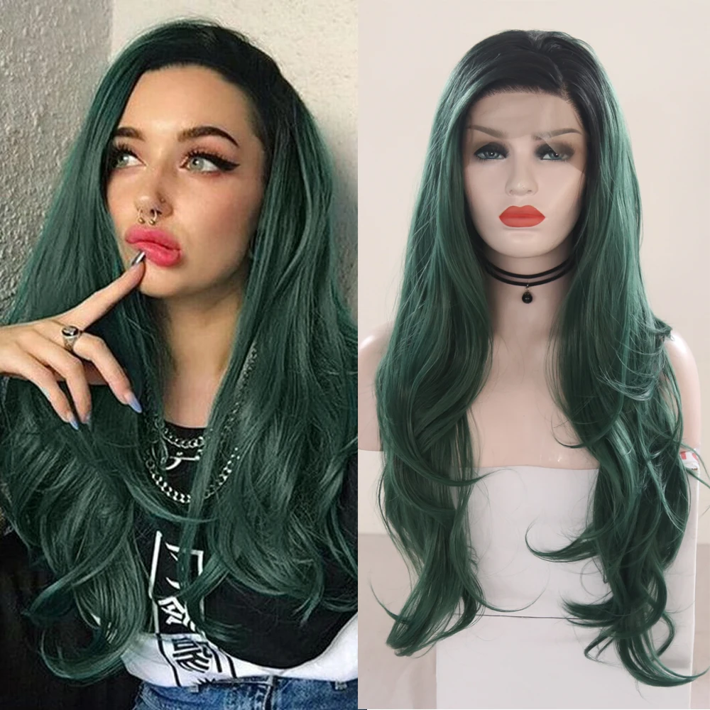 FANXITON Ombre Green Synthetic Lace Front Wig Long Wavy Wigs For Women Cosplay High Temperature Fiber Hair Lace Wigs
FANXITON Ombre Green Synthetic Lace Front Wig Long Wavy Wigs For Women Cosplay High Temperature Fiber Hair Lace Wigs