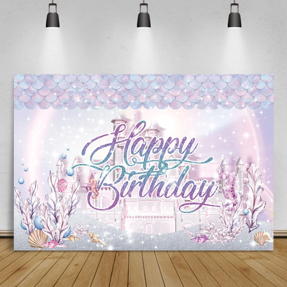 Laeacco Fairytale Mermaid Wonderland Underwater Castle Photography Baakground Happy Birthday Baby Portrait Customized Backdrops
Laeacco Fairytale Mermaid Wonderland Underwater Castle Photography Baakground Happy Birthday Baby Portrait Customized Backdrops