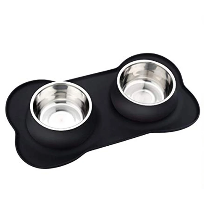 Silicone Dog Bowls Stainless Steel Water and Food Feeder with Non Spill Skid Resistant Silicone Mat for Pets Puppy Small Medi
Silicone Dog Bowls Stainless Steel Water and Food Feeder with Non Spill Skid Resistant Silicone Mat for Pets Puppy Small Medi