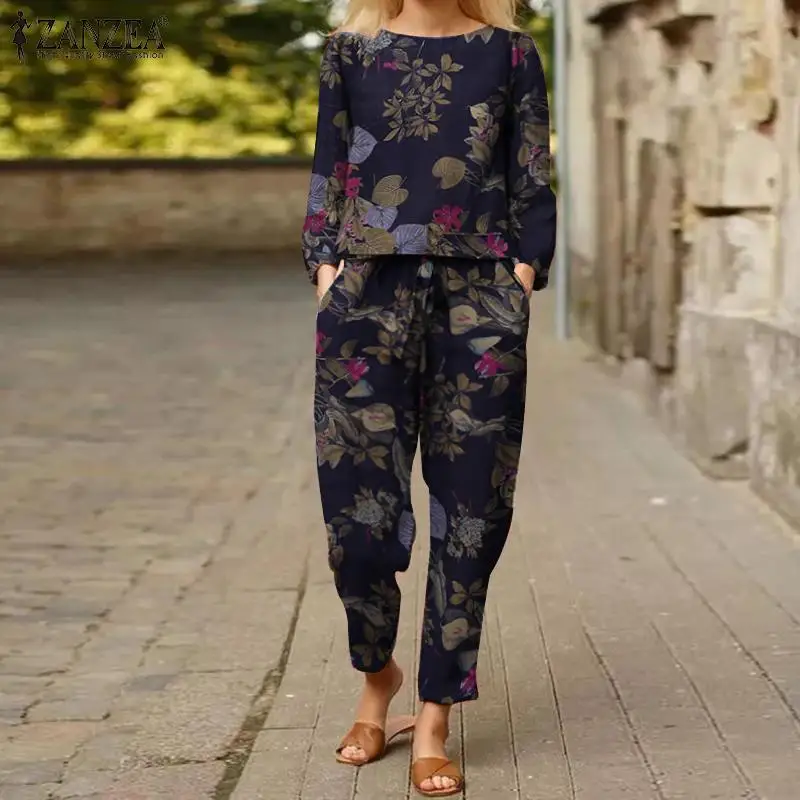 Брюки ZANZEA женские с длинным рукавом и цветочным принтом, винтажная блузка, Осенние подходящие комплекты, шаровары с эластичным поясом, спор...
Брюки ZANZEA женские с длинным рукавом и цветочным принтом, винтажная блузка, Осенние подходящие комплекты, шаровары с эластичным поясом, спор...